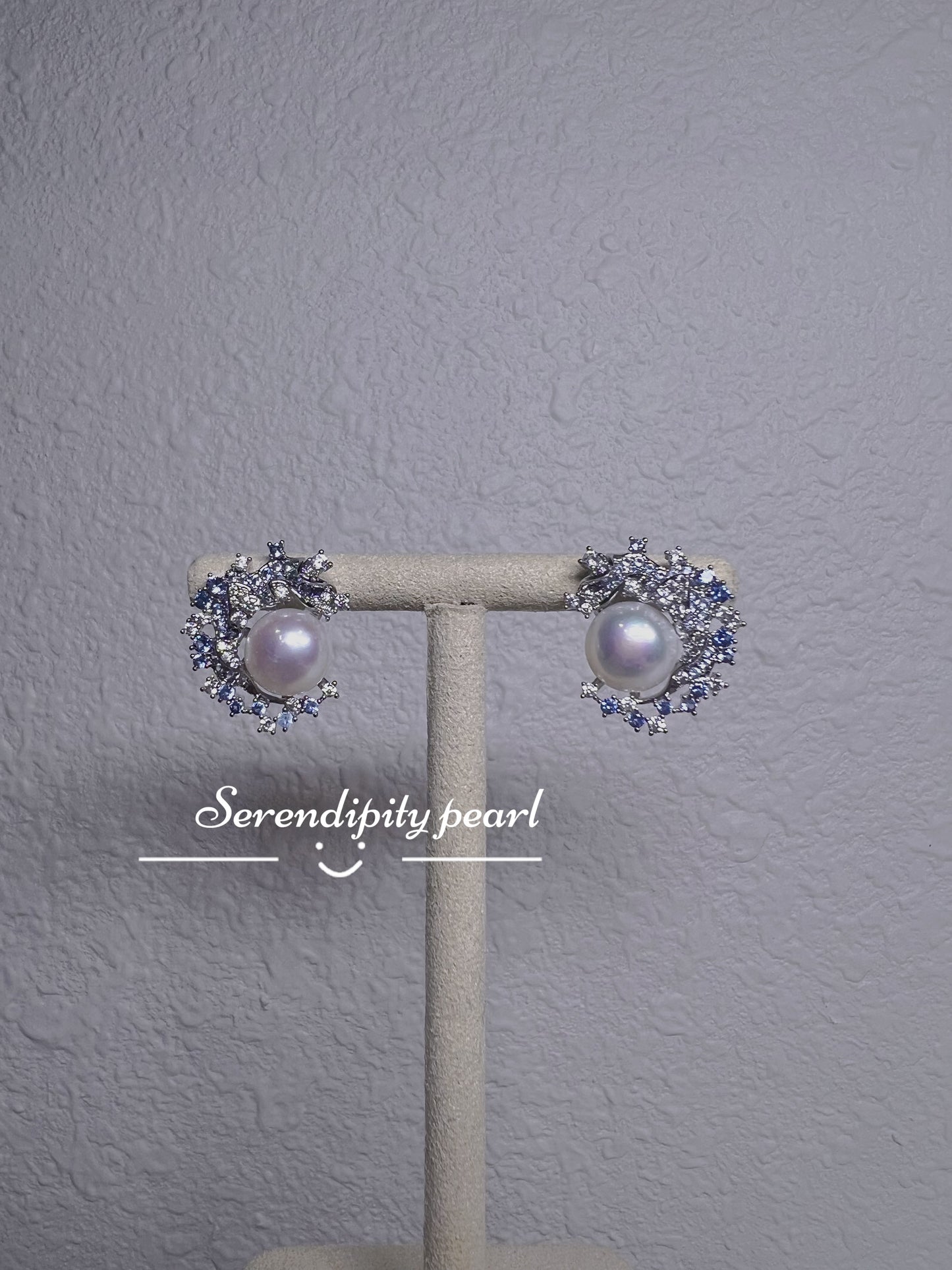 Ethereal Aurora Blue Pearl Studs